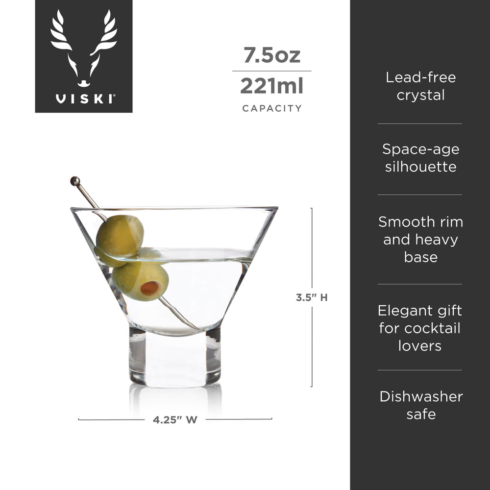 Heavy Base Crystal Martini Glasses by Viski (set of 2)