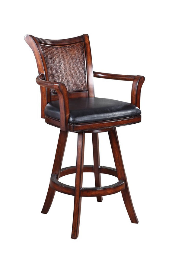 Coaster Furniture Upholstered Swivel Bar Stool Black And Warm Brown