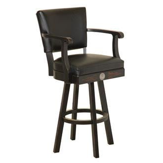 JD Wood Pub Table & Backrest Barstool Set - TN Charcoal - in use