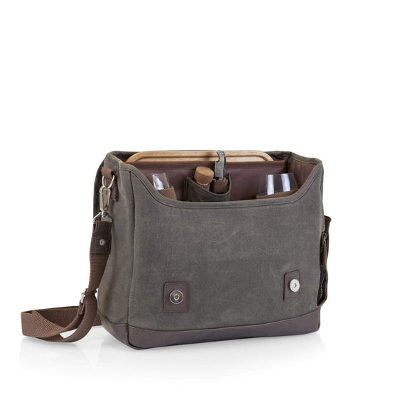 Legacy- Adventure Wine Tote, (Khaki Green with Brown Accents) - The Bar Warehouse