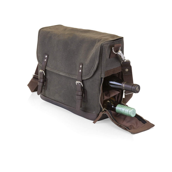 Legacy- Adventure Wine Tote, (Khaki Green with Brown Accents) - The Bar Warehouse