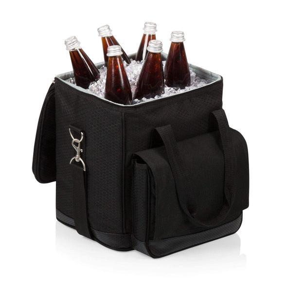 Legacy- Cellar 6-Bottle Wine Carrier & Cooler Tote, (Black with Gray Accents) - The Bar Warehouse