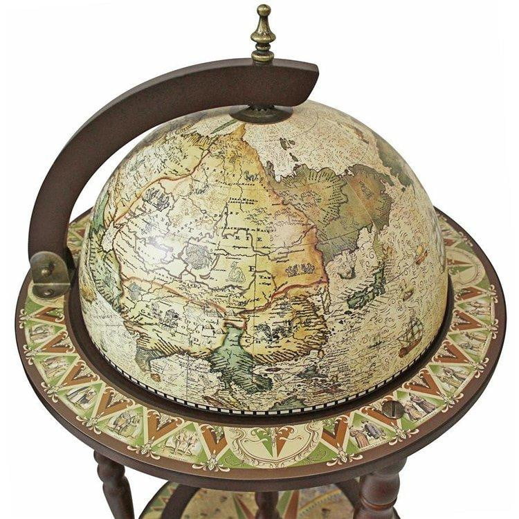 Italian-Style World Map Cocktail Bar Steamer Trunk - WL4001 - Design Toscano