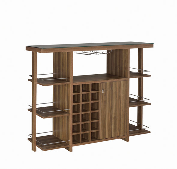 Coaster Furniture Bar Unit With Wine Bottle Storage Walnut