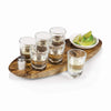 Legacy- Cantinero Shot Glass Serving Set, (Acacia Wood) - The Bar Warehouse
