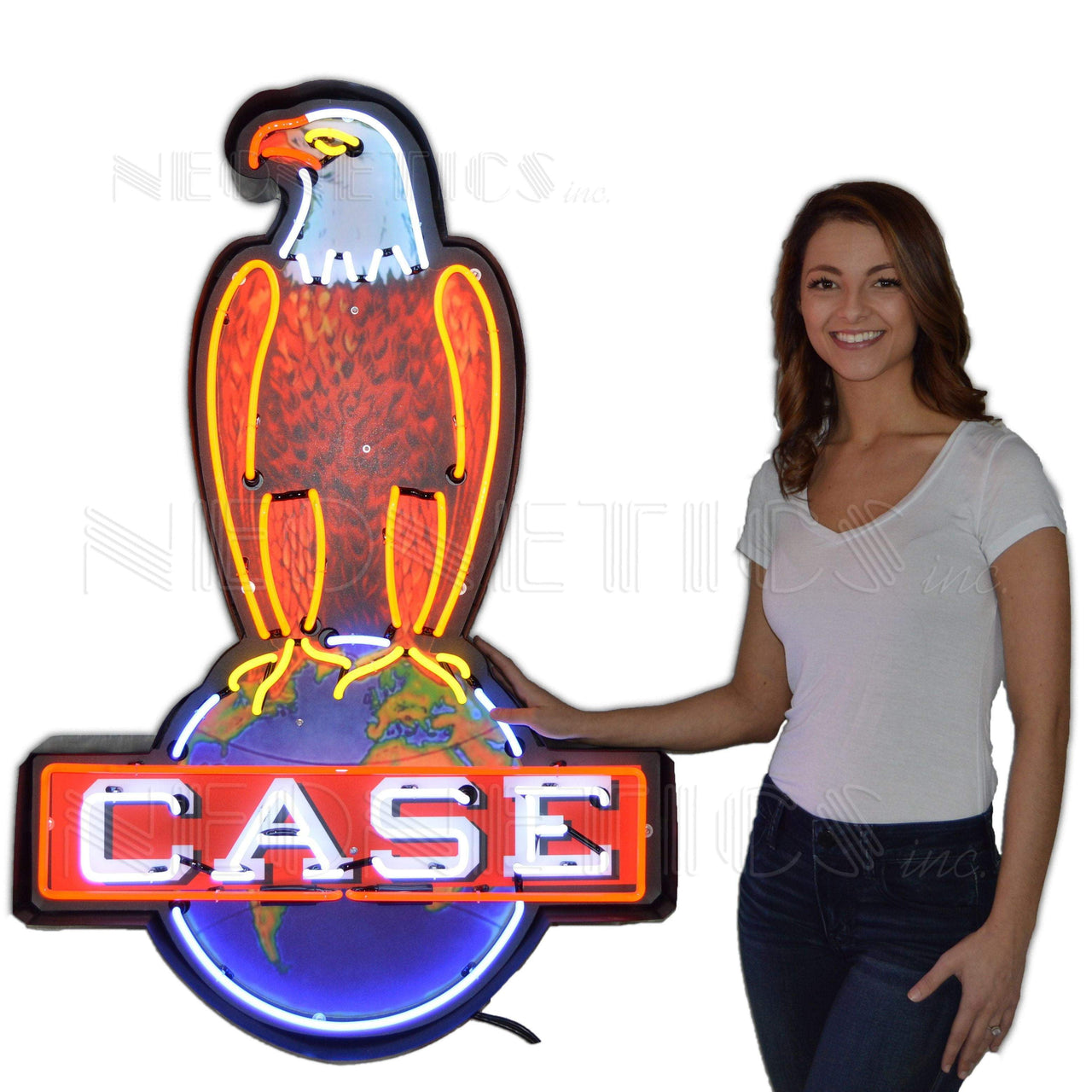 NEONETICS Case Eagle Neon Sign In Shaped Steel Can illuminated neon sign