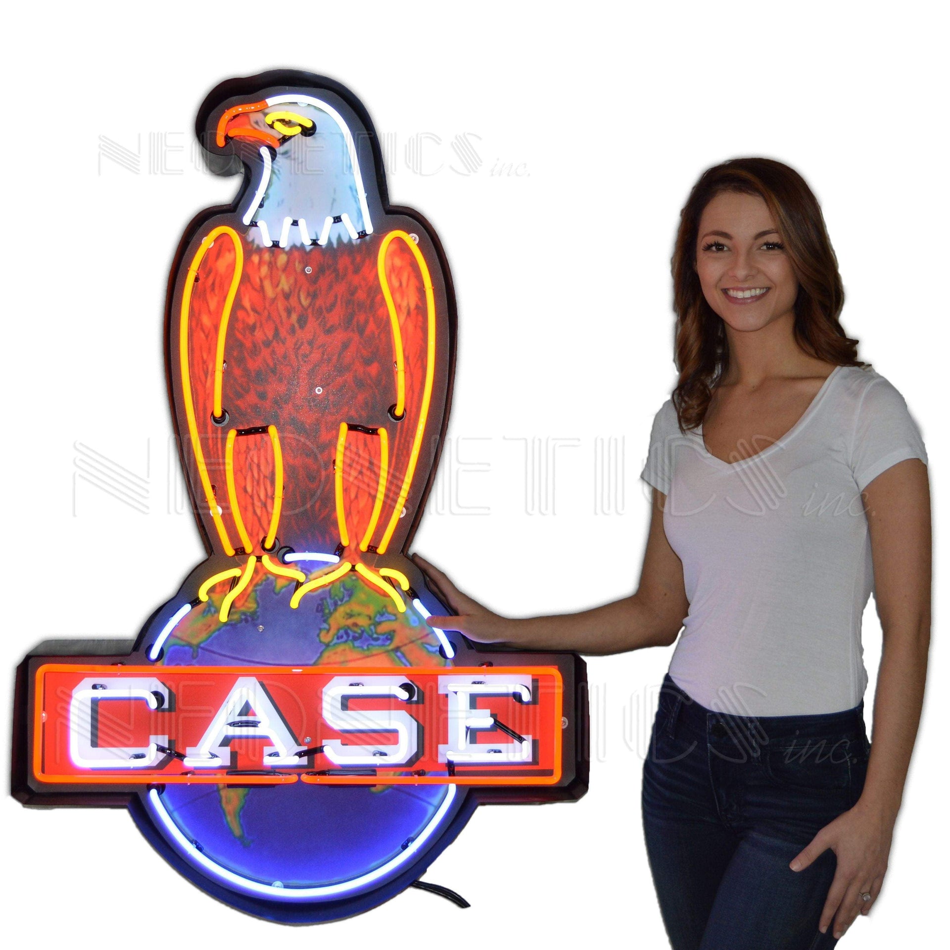 NEONETICS Case Eagle Neon Sign In Shaped Steel Can illuminated neon sign