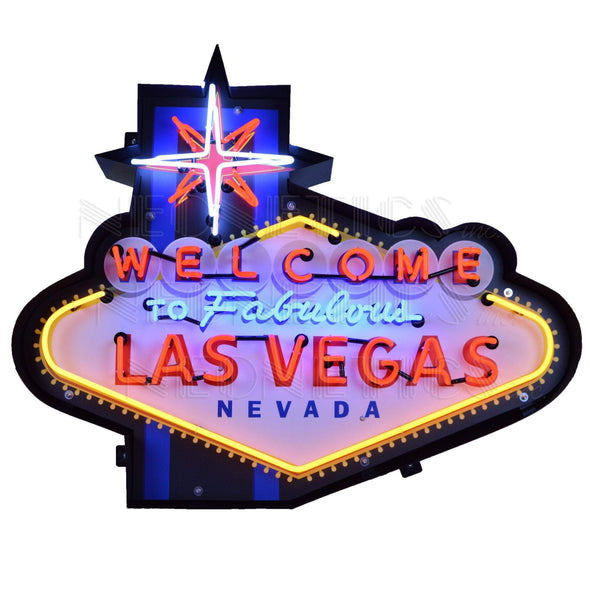 NEONETICS WELCOME TO FABULOUS LAS VEGAS NEON SIGN IN SHAPED STEEL CAN - The Bar Warehouse