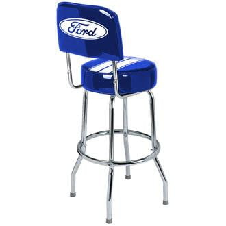 Ford Stripes Backrest Bar Stool - The Bar Warehouse