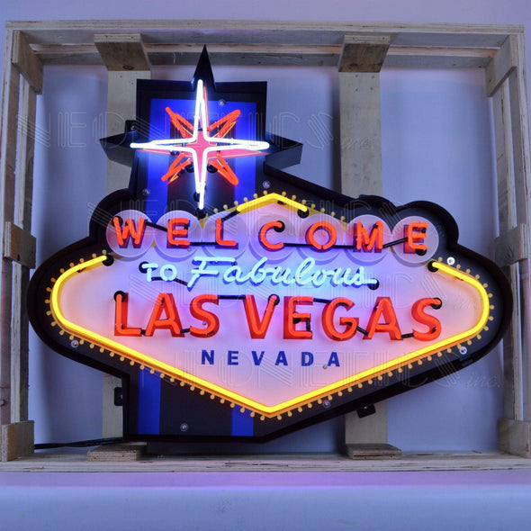 NEONETICS WELCOME TO FABULOUS LAS VEGAS NEON SIGN IN SHAPED STEEL CAN - The Bar Warehouse