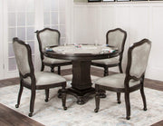 Sunset Trading 5 Piece Vegas 48" Round Dining and Poker Table Set with Reversible Game Top - detail view