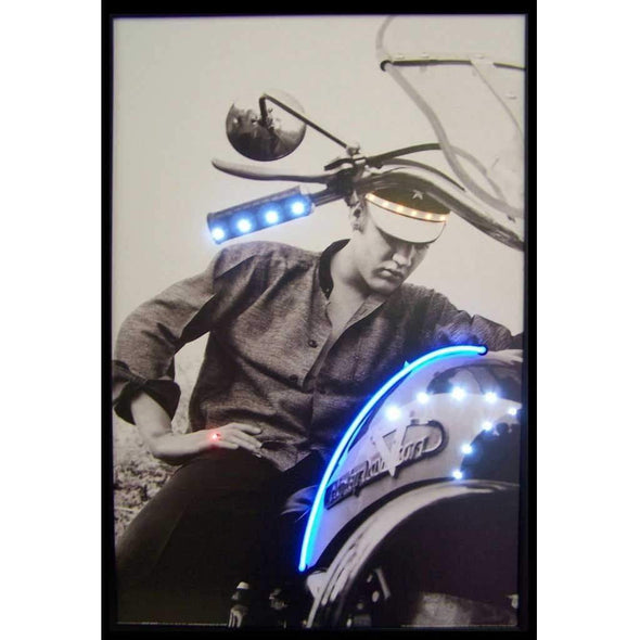 NEONETICS ELVIS ON MOTORCYCLE NEON/LED PICTURE - The Bar Warehouse