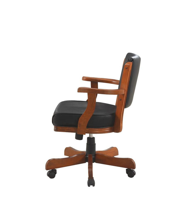 Coaster Furniture Mitchell Upholstered Game Chair Chestnut And Black - The Bar Warehouse