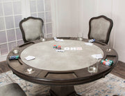 Sunset Trading 5 Piece Vegas 48" Round Dining and Poker Table Set with Reversible Game Top - alternate angle