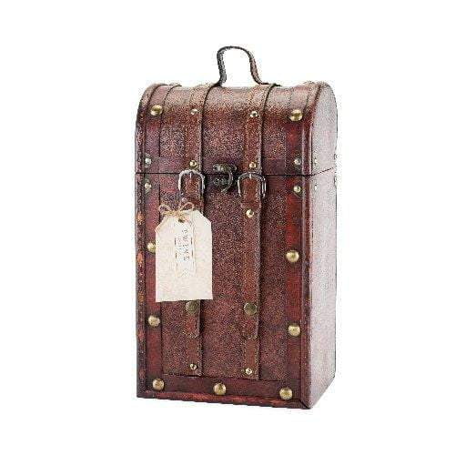 2 Bottle Antique Wooden Wine Box by Twine - detail view