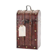 2 Bottle Antique Wooden Wine Box by Twine - detail view
