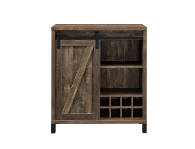 Coaster Furniture Bar Cabinet With Sliding Door Rustic Oak