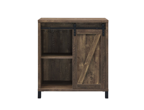Coaster Furniture Bar Cabinet With Sliding Door Rustic Oak