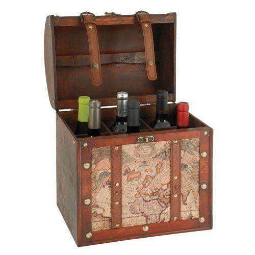 6 Bottle Old World Wooden Wine Box by Twine - hero view