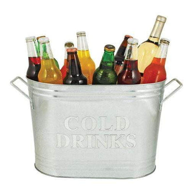 COLD DRINKS GALVANIZED METAL TUB BY TWINE - The Bar Warehouse