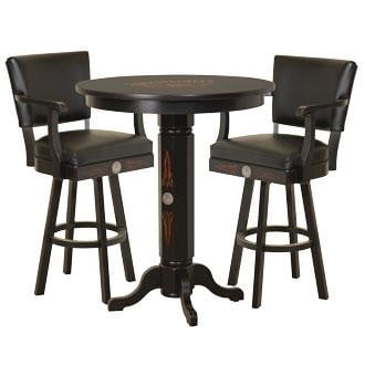 JD® Wood Pub Table & Backrest Barstool Set - TN Charcoal - The Bar Warehouse