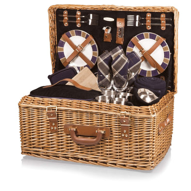 Picnic Time- Windsor Picnic Basket, (Navy Blue) - The Bar Warehouse