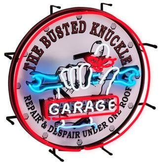 The Busted Knuckle Garage Neon Sign illuminated neon sign