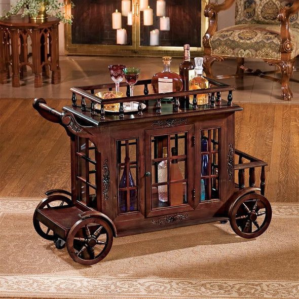 Cranbrook Manor Carriage Hardwood Drink Trolley Bar Cart - The Bar Warehouse