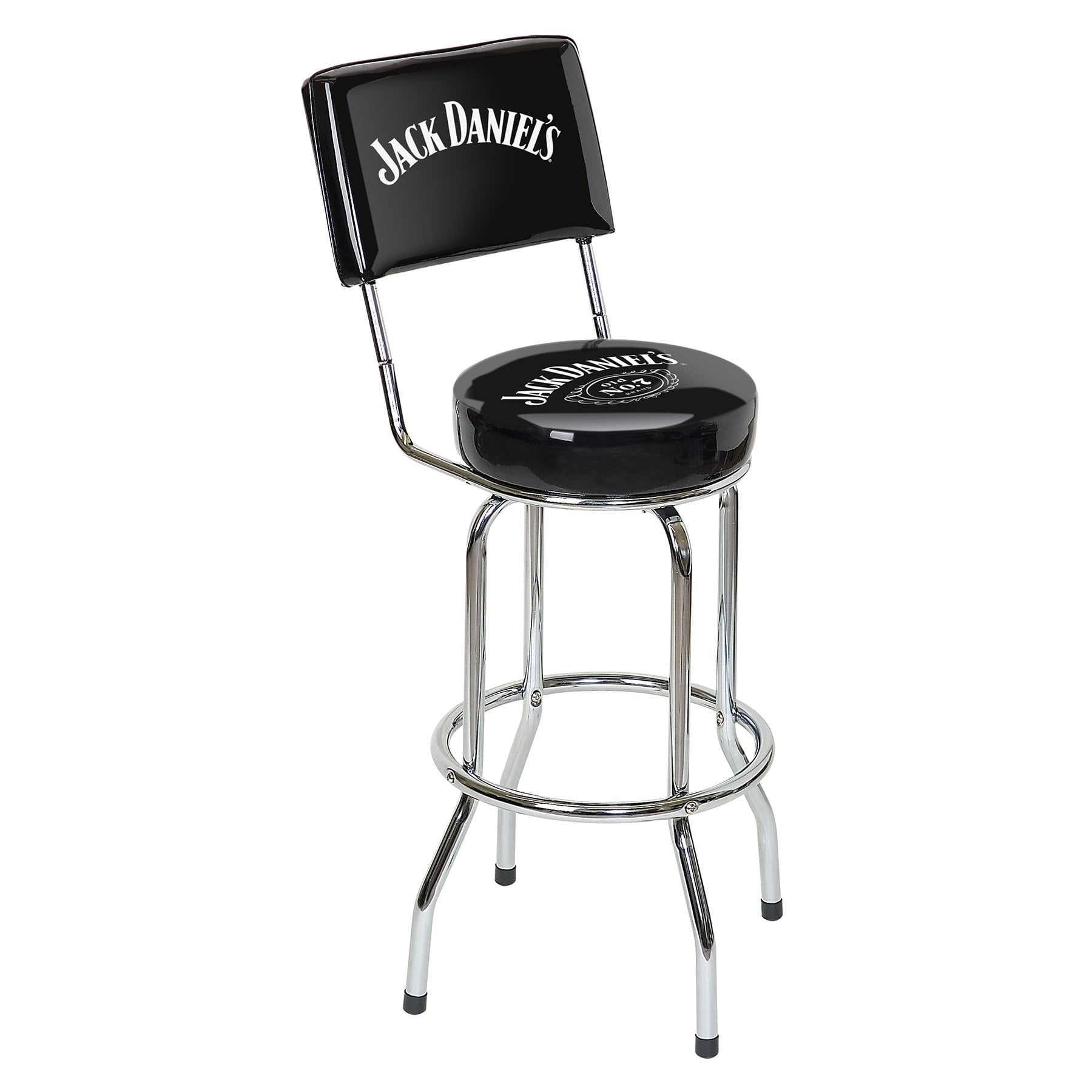 Jack Daniel's Bar Stool w/ Backrest wood