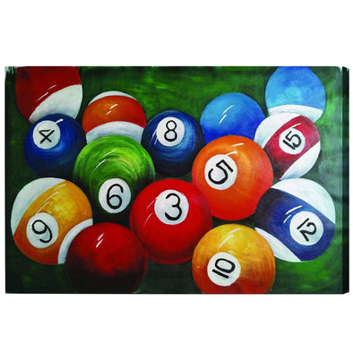 RAM Game Room- OIL PAINTING ON CANVAS - BILLIARD BALLS CLOSE UP - The Bar Warehouse