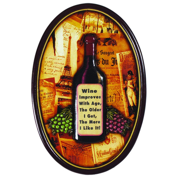 RAM Game Room- WINE IMPROVES WITH AGE - WALL SIGN - The Bar Warehouse