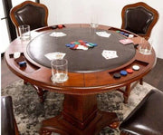 Sunset Trading 5 Piece Bellagio 48" Round Dining and Poker Table Set with Reversible Game Top - alternate angle