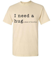 Whiskey T Shirt - I Need A Huge Glass Of Bourbon - packaging