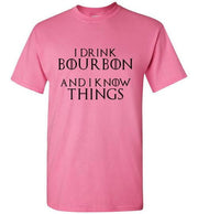 Whiskey T Shirt - I Drink Bourbon & I Know Things - detail view