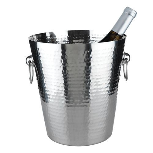Irving Hammered Ice Bucket in Stainless Steel by Viski barware