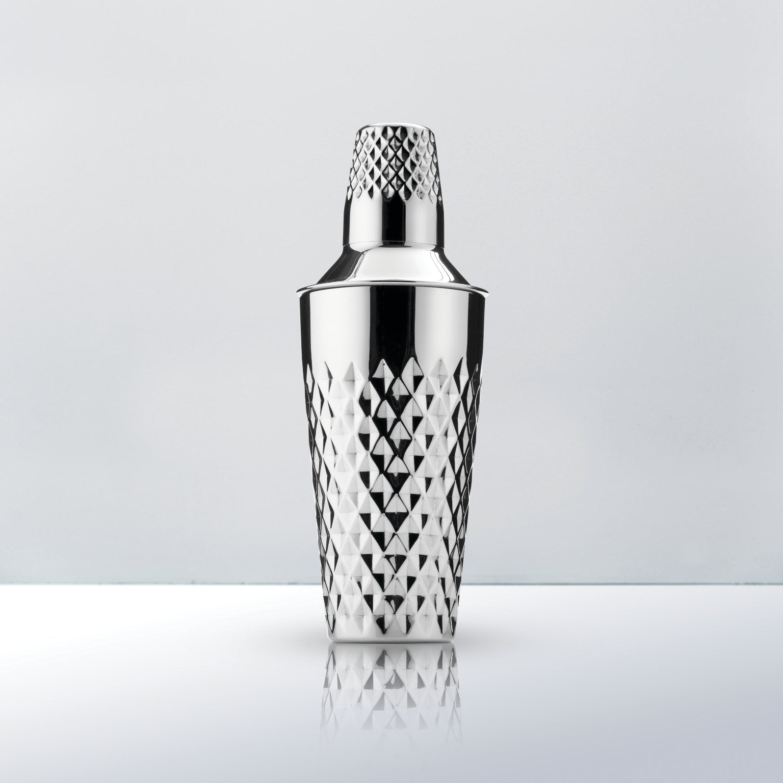 Irving Faceted Cocktail Shaker in Stainless Steel by Viski - alternate angle