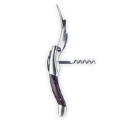 Admiral Oversized Double Hinged Corkscrew with Ebony Wood Inlay by Viski - detail view