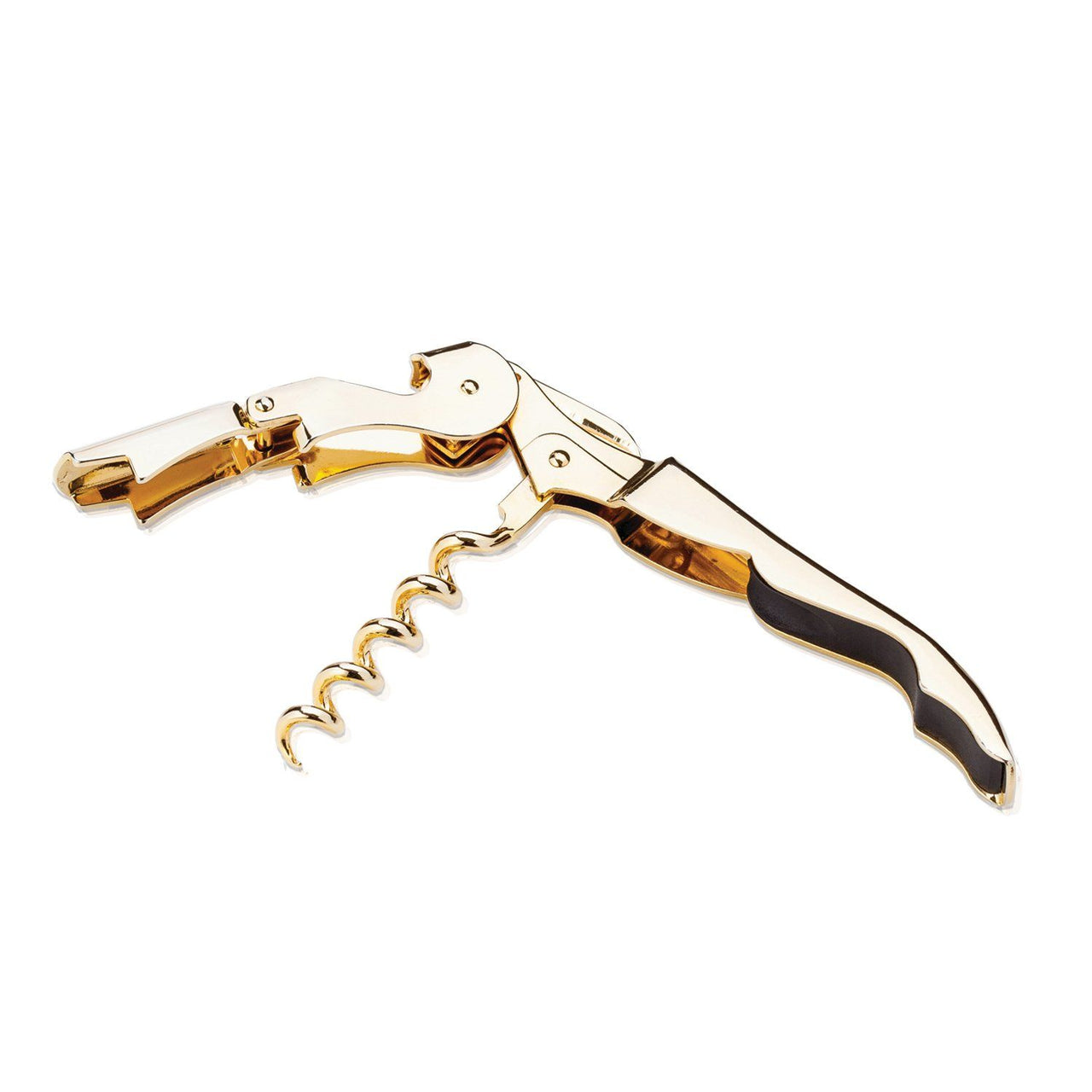 Belmont Signature Double Hinged Corkscrew in Gold by Viski - detail view