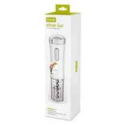 Silver Lux Electric Corkscrew by TRUE - in use