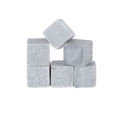 Glacier Rocks Soapstone Cubes, Set of 6 by Viski - detail view