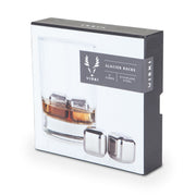 Glacier Rocks Small Cubes in Stainless Steel, Set of 4 by Viski - in use