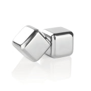 Glacier Rocks Large Cubes in Stainless Steel, Set of 2 by Viski barware