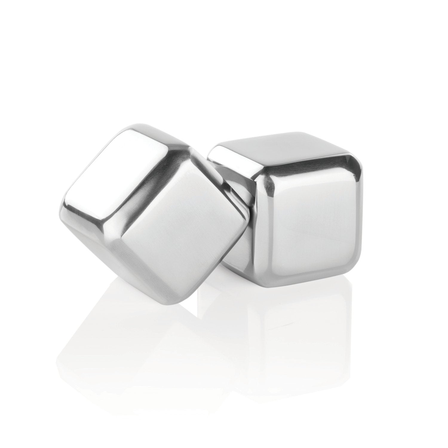 Glacier Rocks Large Cubes in Stainless Steel, Set of 2 by Viski barware