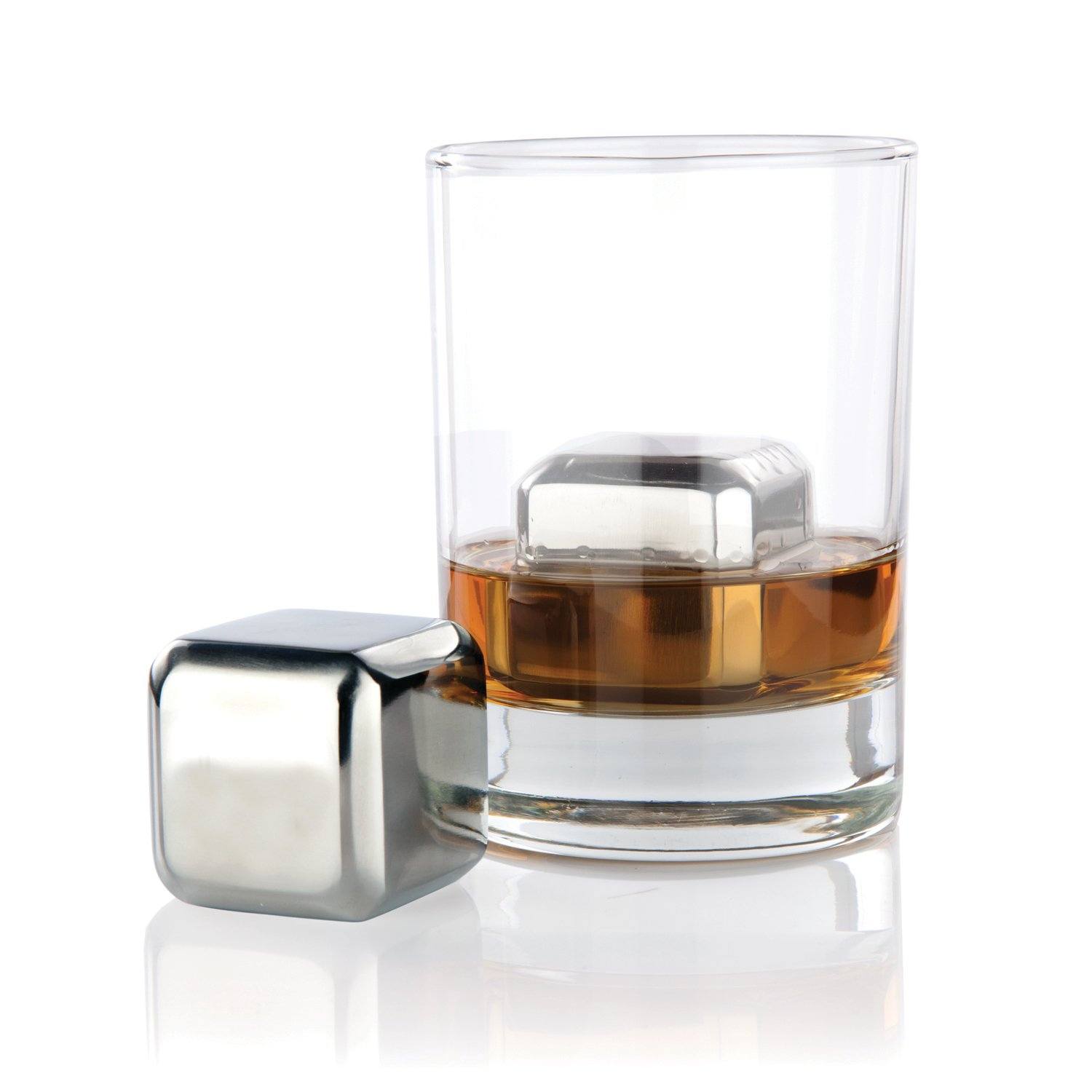 Glacier Rocks Large Cubes in Stainless Steel, Set of 2 by Viski - detail view