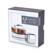 Glacier Rocks Large Cubes in Stainless Steel, Set of 2 by Viski - lifestyle shot