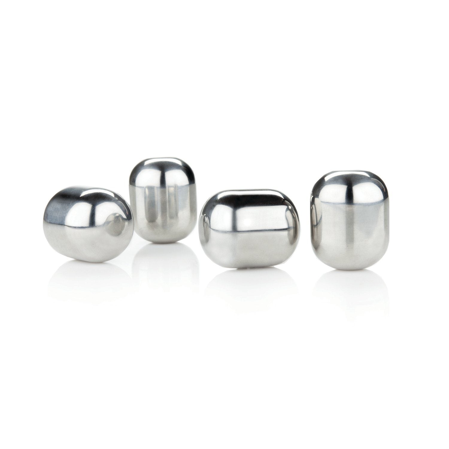 Glacier Rocks Wine Globes in Stainless Steel, Set of 4 by Viski - detail view