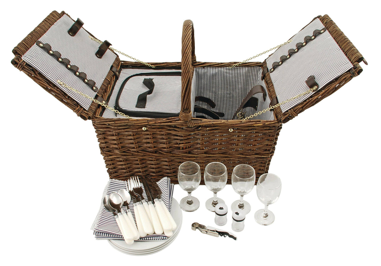 Cape Cod Wicker Picnic Basket Set by Twine - hero view