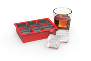 Colossal 2" Silicone Ice Cube Tray in Red by True - detail view