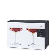 Champagne Glasses - Seneca Crystal Faceted Coupes, Set of 2 by Viski - alternate angle