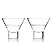 Heavy Base Crystal Martini Glasses by Viski (set of 2) - detail view